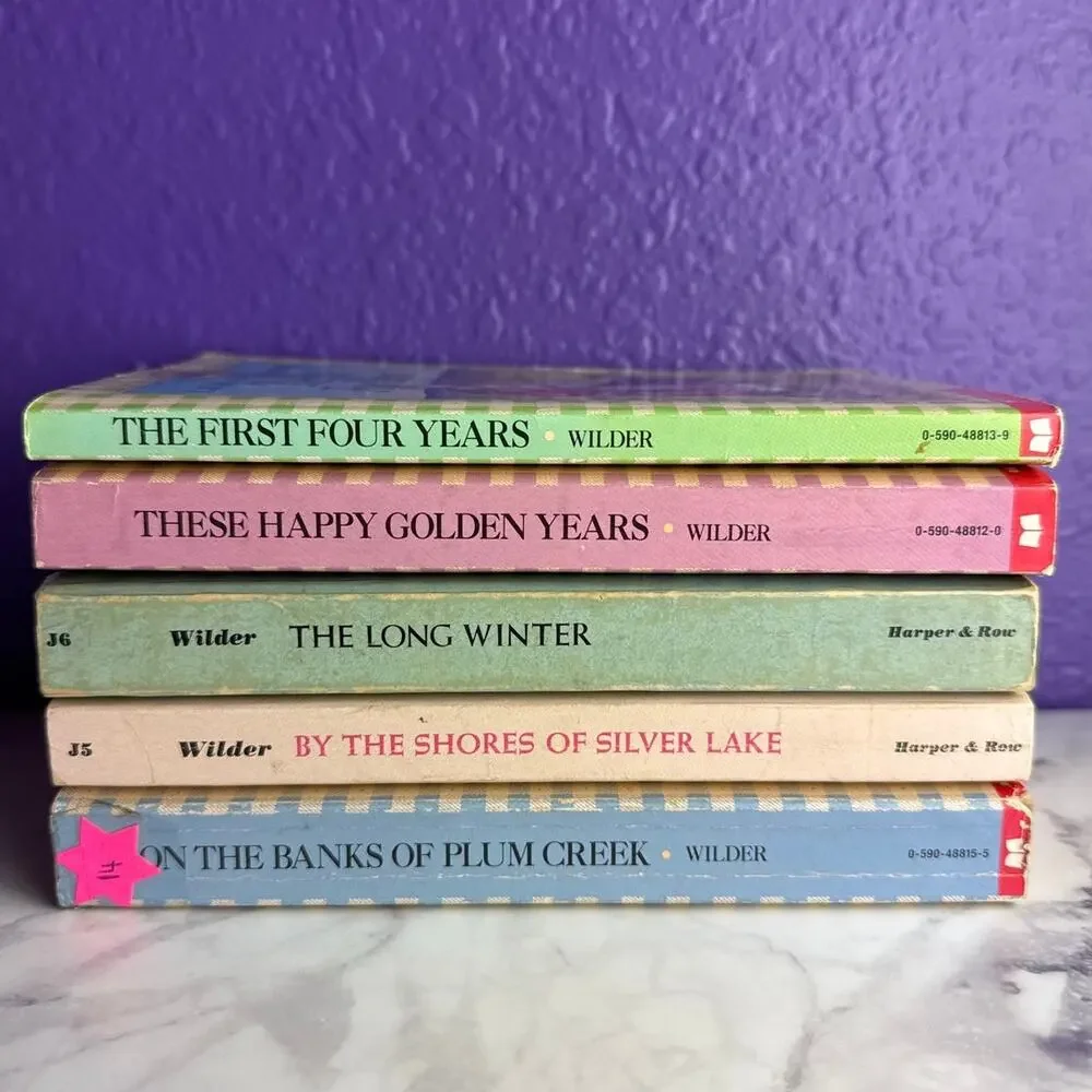 Vintage Little House on the Prairie 5 Book Lot Laura Ingalls Wilder Williams